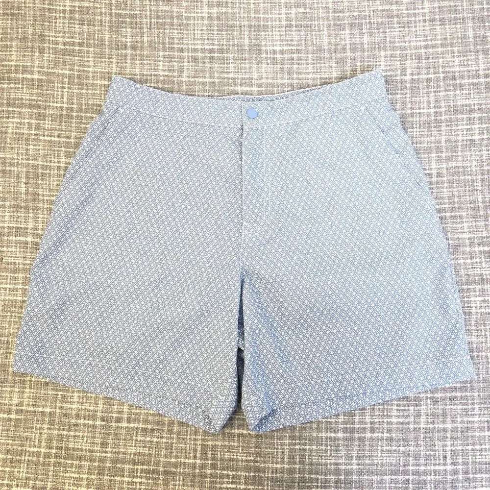 Abercrombie & Fitch Woven Mesh Lined Swim Shorts Men's - SEE MEAS Blue/Geomet